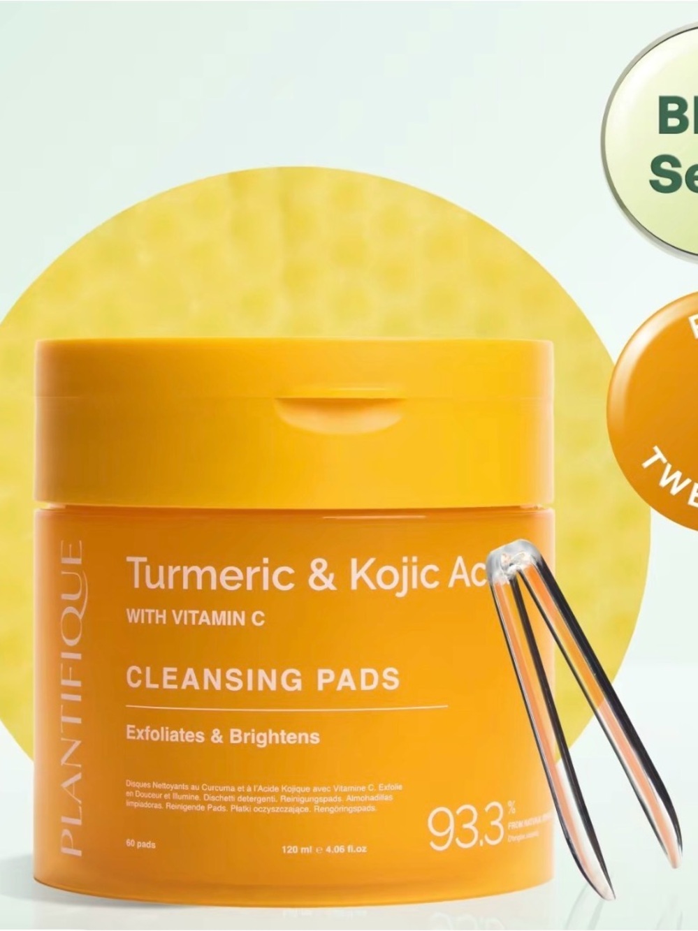 Plantifique Turmeric & Kojic Acid Cleansing Pads - 60 pads